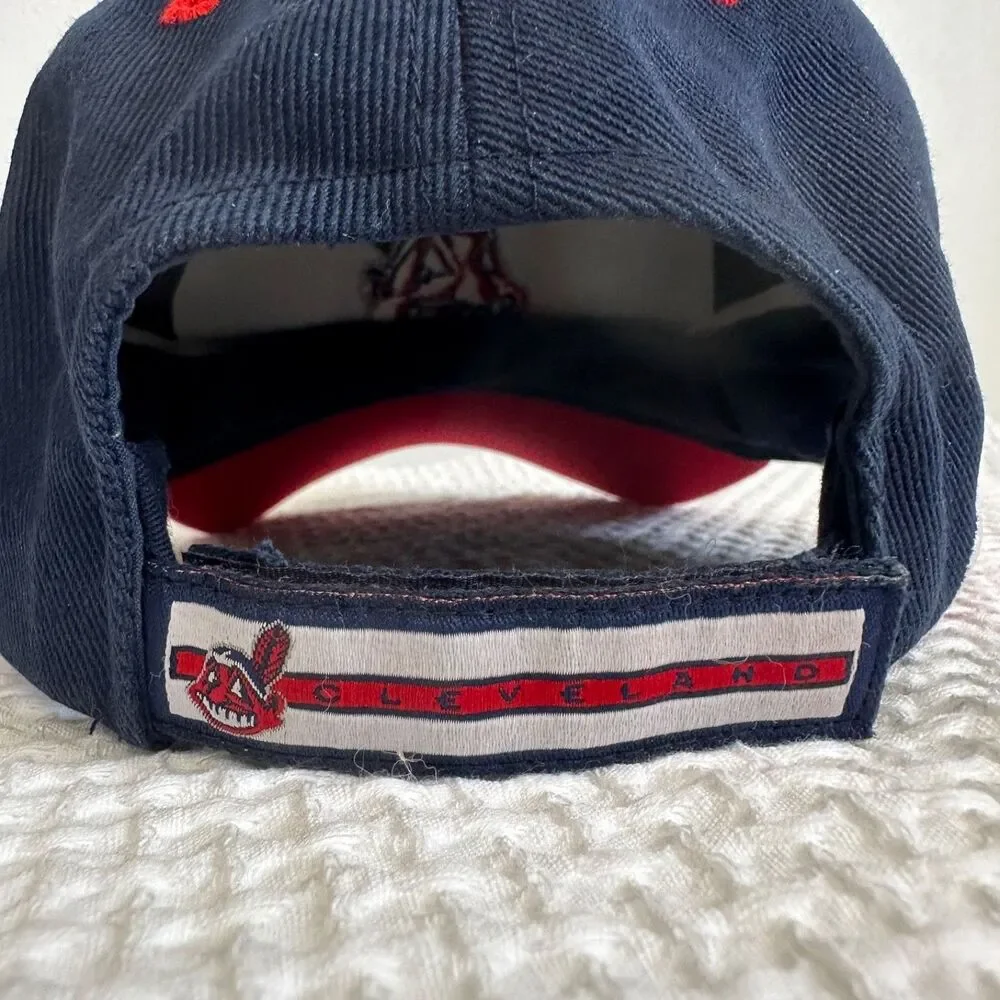 Cleveland Indians Baseball Strap Back Red and Black Hat
